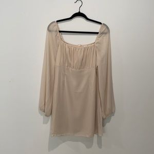 Long sleeve nude tone dress